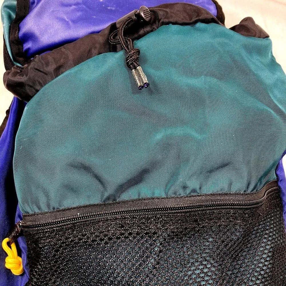 Coleman Vintage Backpack Purple Teal Colorblock Y2K 18